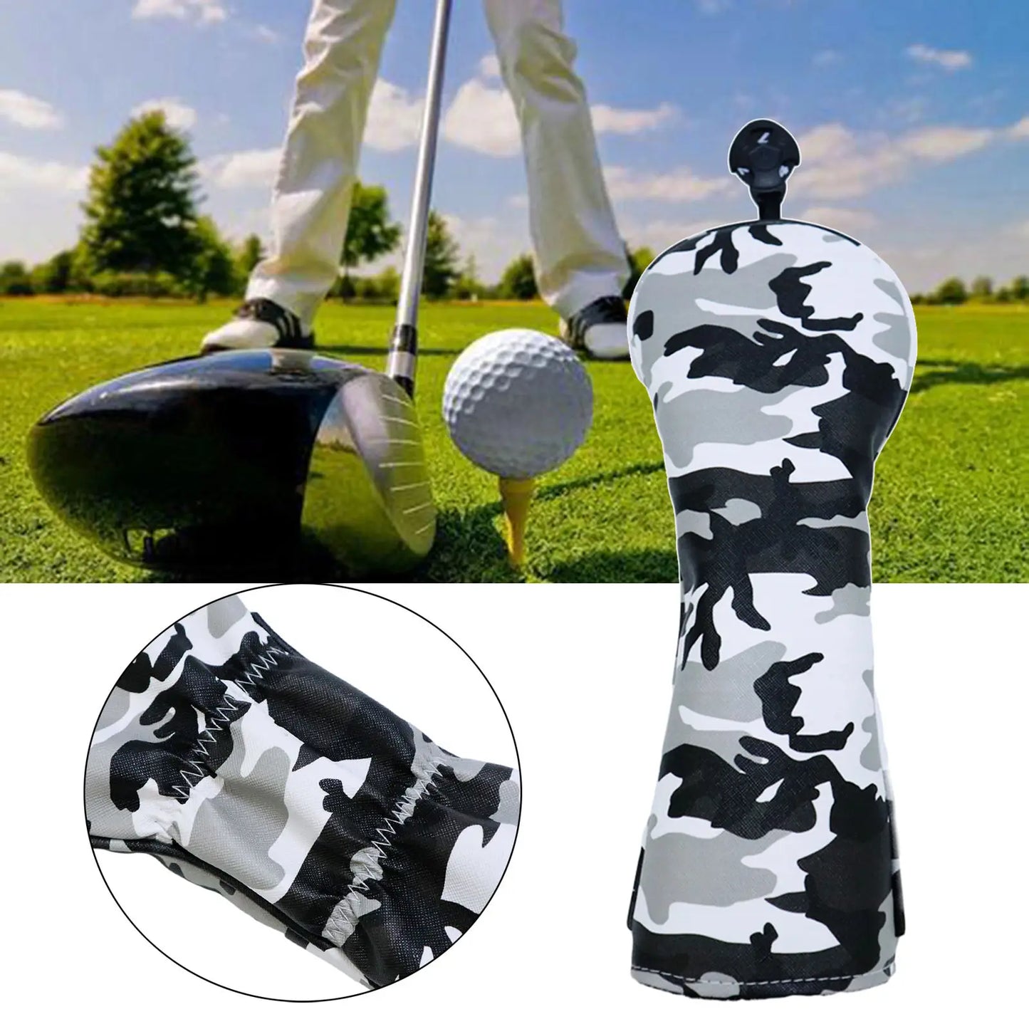 Waterproof PU Leather Golf Wood Head Cover 1 3 5 UT Fairway Headcover Case Long Neck Club Covers Interchangeable Number Tag